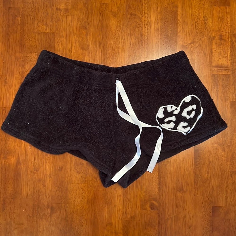 Fluffy Y2K Shorts With Heart Design